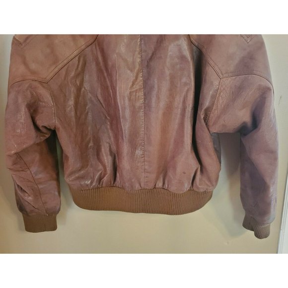 Vintage Burk's Bay Distressed Brown Leather Jacket, Size XL, RN 76727 - Picture 11 of 12